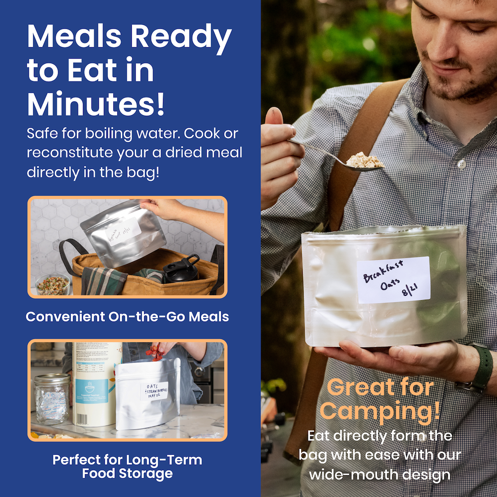 Mylar MRE Pouches with Oxygen Absorbers