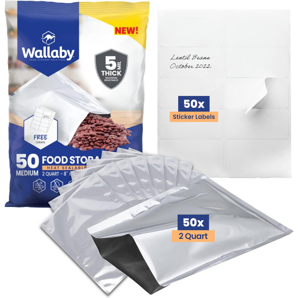 Mylar Bags with Sticker Labels
