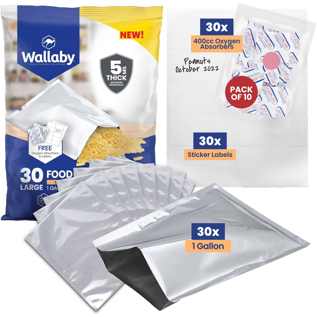 1 Gallon Mylar Bags with Oxygen Absorbers