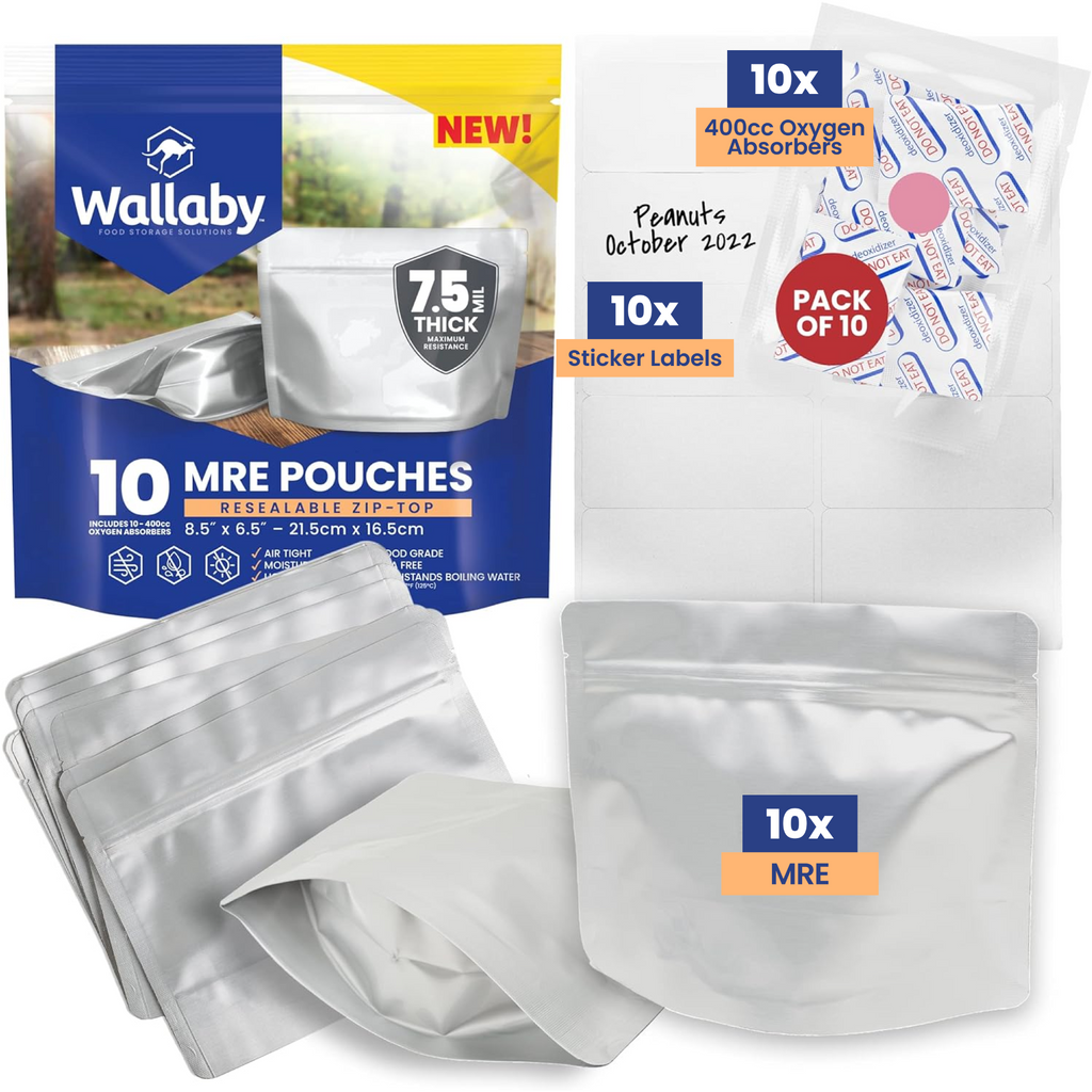 Mylar MRE Pouches with Oxygen Absorbers