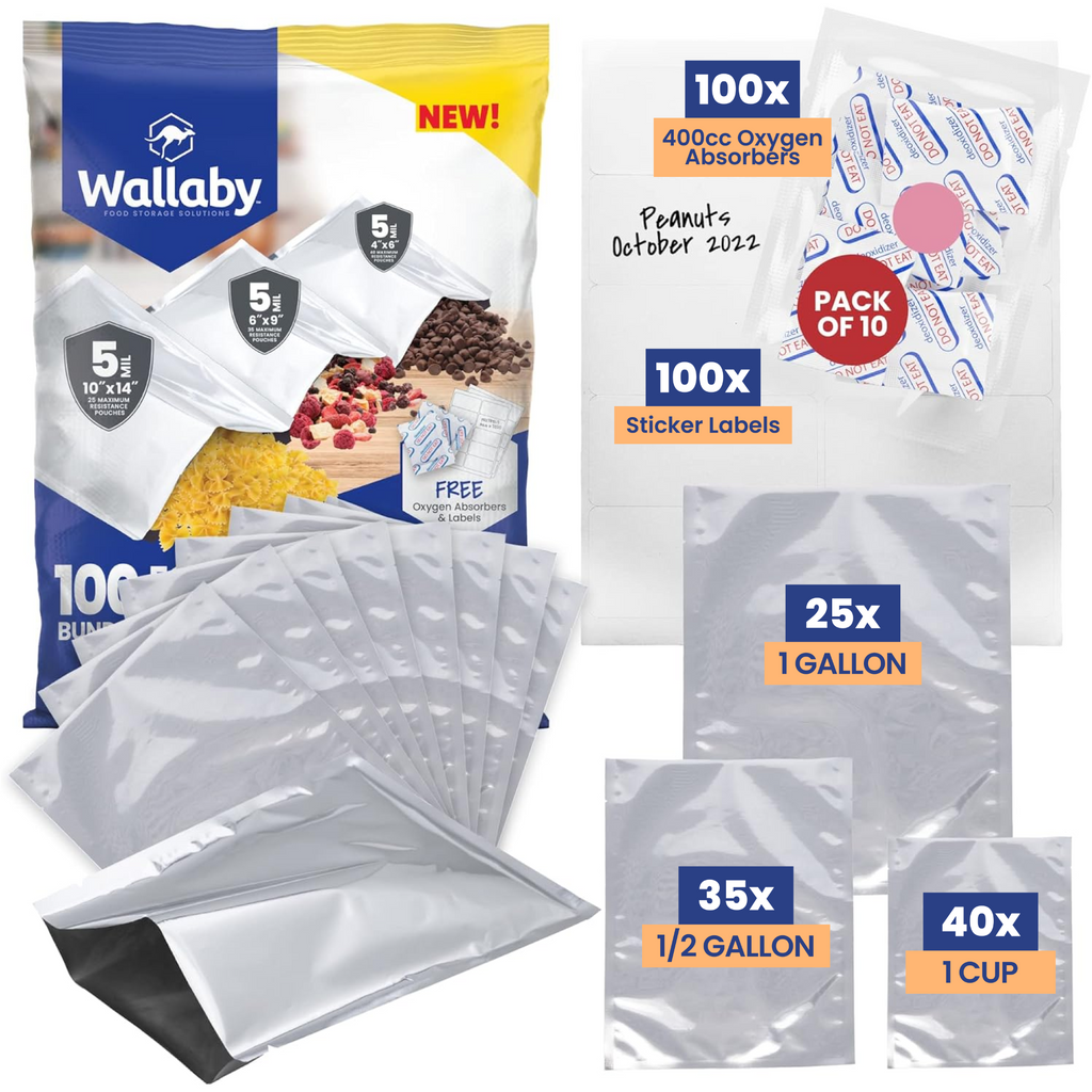 Multi-Size Mylar Bags with Oxygen Absorbers