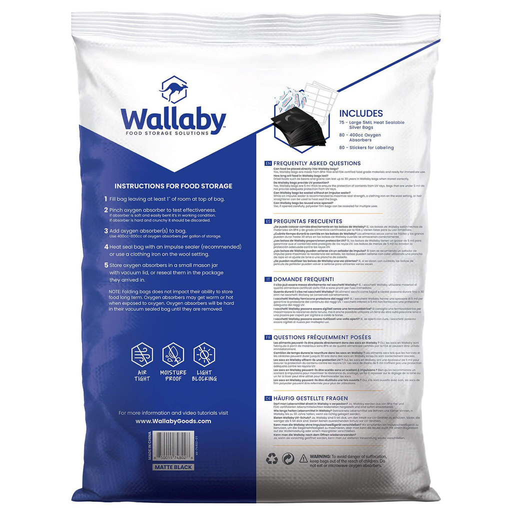 1 Gallon Mylar Bags with Oxygen Absorbers