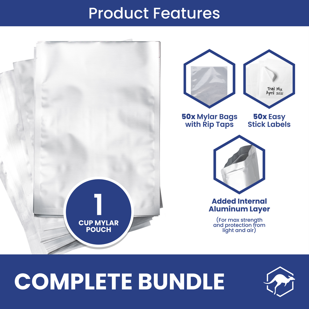 Mylar Bags with Sticker Labels