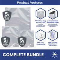 Multi-Size Mylar Bags with Oxygen Absorbers thumbnail