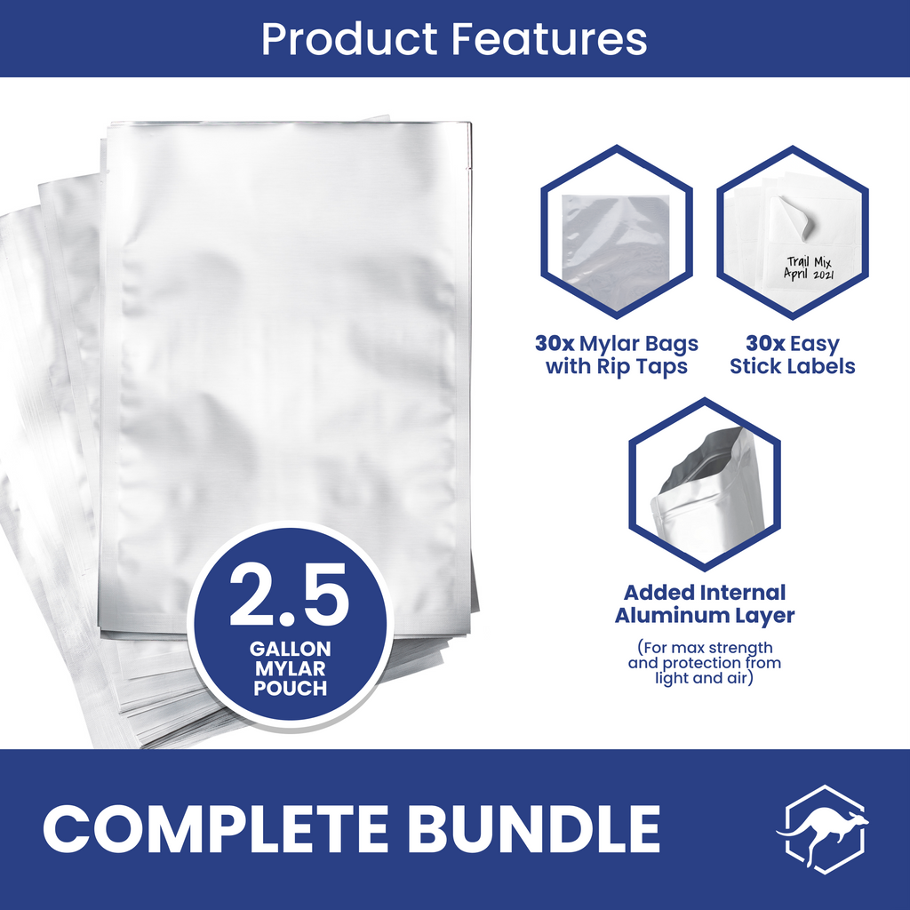 Mylar Bags with Sticker Labels