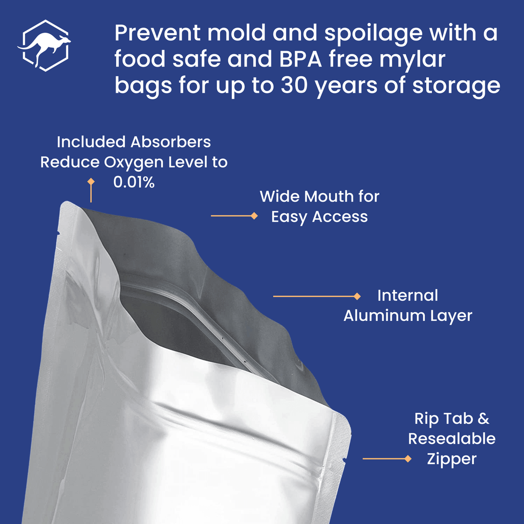 Multi-Size Mylar Bags with Oxygen Absorbers