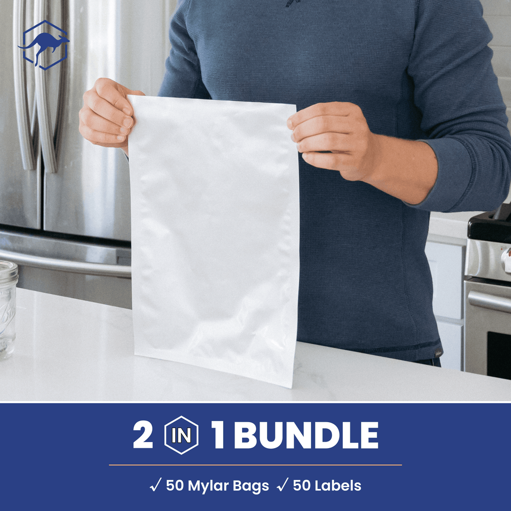 Mylar Bags with Sticker Labels
