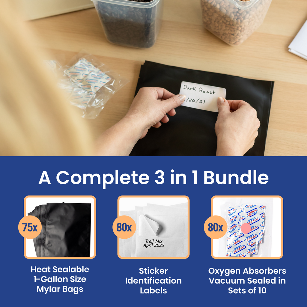1 Gallon Mylar Bags with Oxygen Absorbers