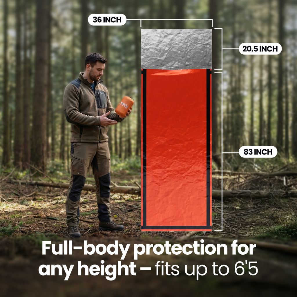 Wallaby emergency sleeping bag product contents and features
