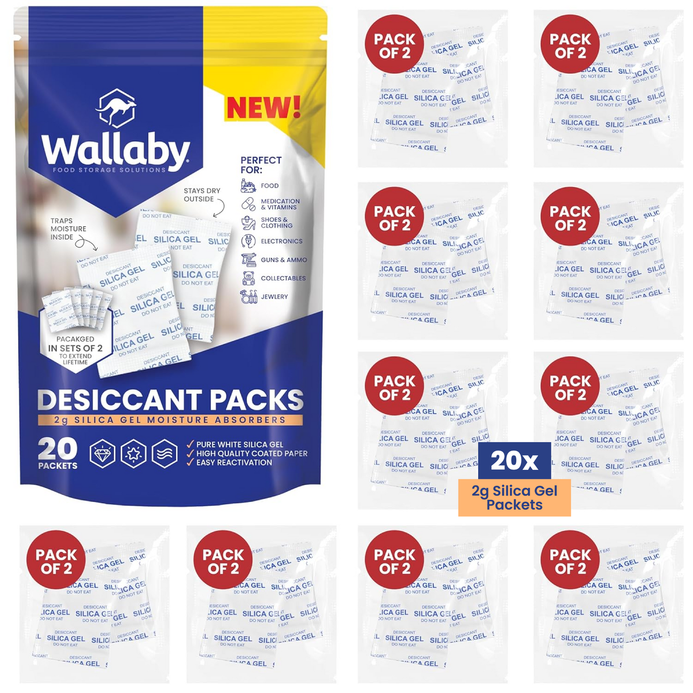 Silica Gel Desiccant Packets