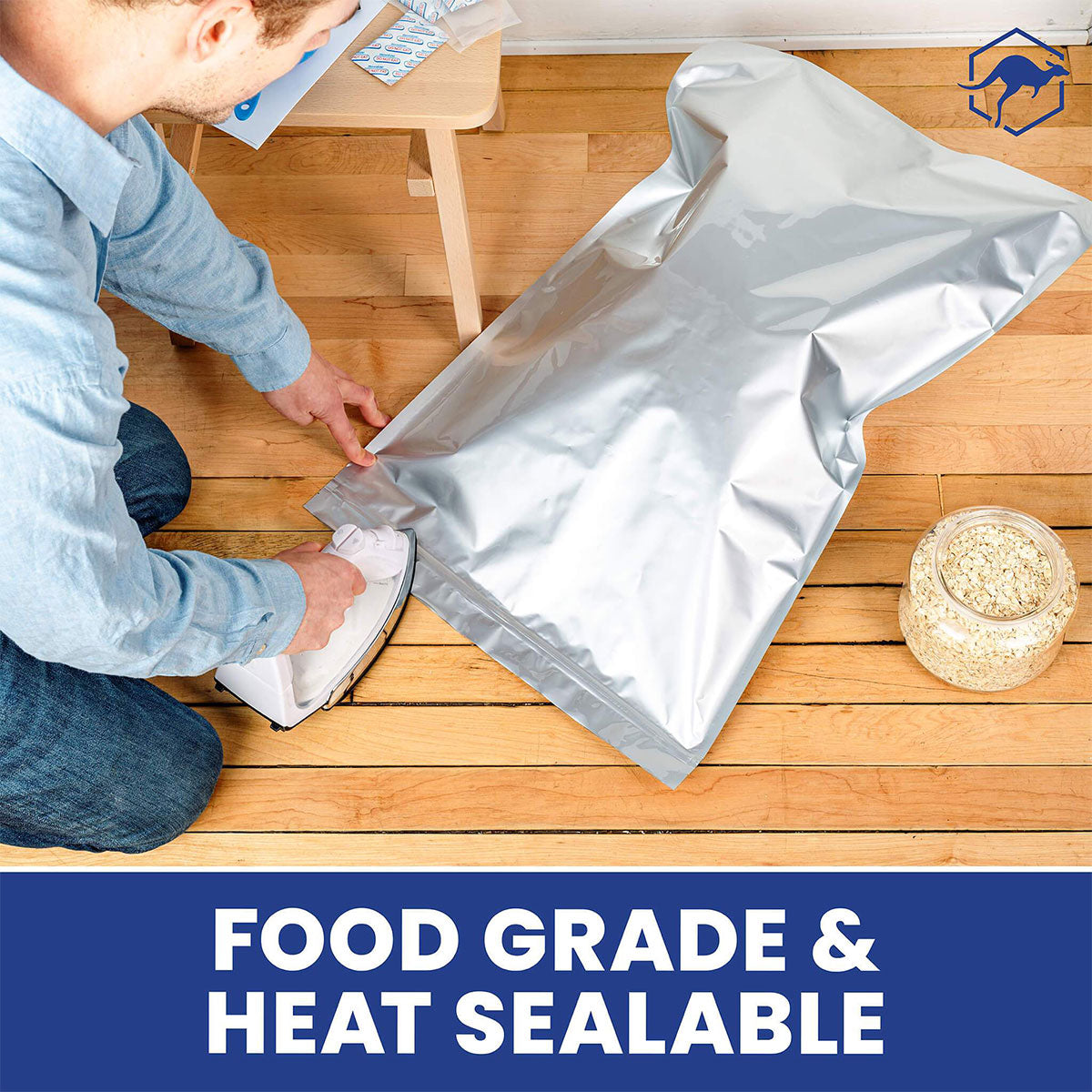 5 Gallon Mylar Zipper Bags for Food Storage with Oxygen Absorbers